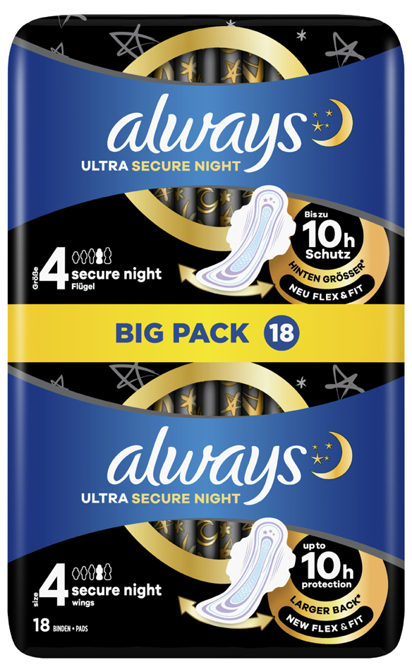 always ultra Damenbinde Secure Night mit Flügeln, BigPack von Always