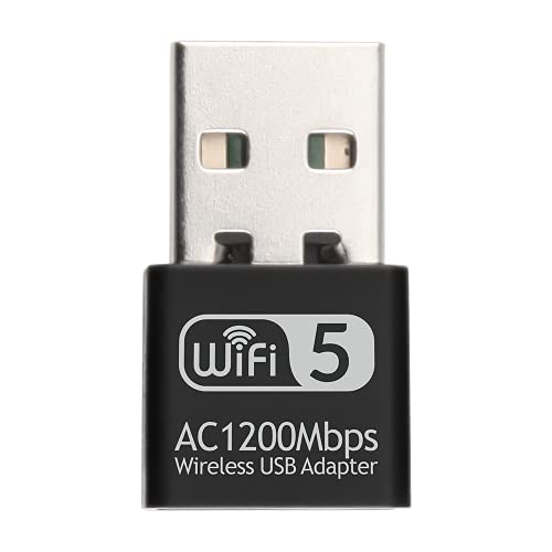 1200 Mbit/s USB WLAN Adapter für PC, AC1200M USB WLAN Dongle 802.11ac Mini Wireless Netzwerkadapter mit Dualband 2,4 GHz/5 GHz für Desktop Laptops, unterstützt Windows 10/8/7/XP, MAC OS, Linux usw von Alwong