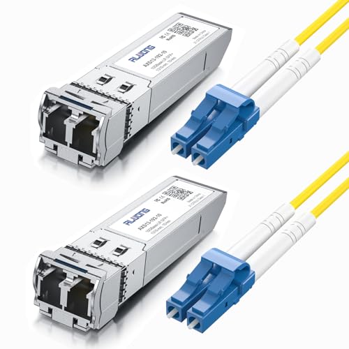 ALWONG 2X 10GBase-LR SFP+ LC Transceiver + 2X OS2 LC-LC 2m, Kompatibel mit Cisco SFP-10G-LR, Meraki MA-SFP-10GB-LR, Microtik S+31DLC10D, Ubiquiti, Netgear, Zyxel usw von Alwong