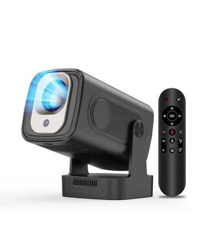 HY310 Mini Beamer 4K Unterstützung 1080P Autofokus Projektor, Auto Trapezkorrektur Android Heimkino Smart Beamer mit WiFi6 BT5.4, 180°Dreh Tragbarer Projektor, 2025 Neu Videoprojektor von Alwtniet