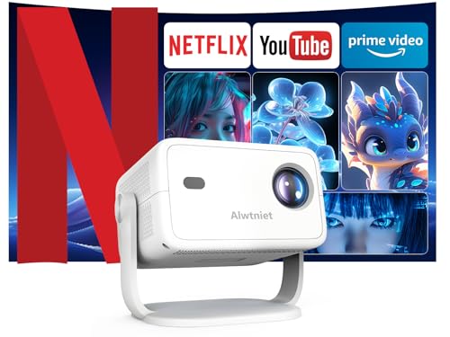 Beamer 4K Netflix Offiziell, 400 ANSI Lumen Smart Beamer mit WLAN und Bluetooth, Autofokus und Auto Keystone Mini Tragbarer Projektor Sprachfernbedienungs unterstützter Heimkino Beamer (L018 NTV) Beamer 4K Netflix Offiziell, 400 ANSI Lumen Smart Beamer mit WLAN und Bluetooth, Autofokus und Auto Keystone Mini Tragbarer Projektor Sprachfernbedienungs unterstützter Heimkino Beamer (L018 NTV) von Alwtniet