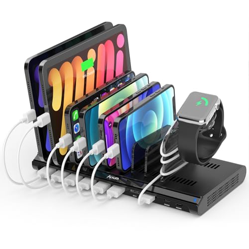 Alxum 96W 10 Port USB C Ladestation für Multi-Geräte, Schnellladestation Organizer mit 2 * 18W PD & 2*QC 3.0-Anschlüsse für Moblie Phones, Tablets Alxum 96W 10 Port USB C Ladestation für Multi-Geräte, Schnellladestation Organizer mit 2 * 18W PD & 2*QC 3.0-Anschlüsse für Moblie Phones, Tablets von Alxum