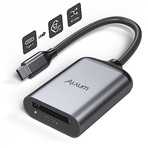 Alxum CFexpress Typ A Kartenleser,10Gbps USB 3.2 Typ A CFexpress Kartenleser Tragbarer Aluminium CFexpress Speicherkartenleser für Filmemacher Fotografen Vlogger Unterstützung Android/Windows/Mac OS von Alxum