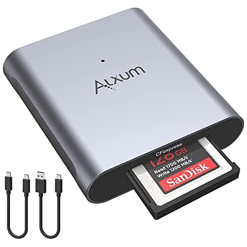 Alxum CFexpress Typ B Kartenleser, USB C 3.1 Gen 2 zu CFexpress Speicherkartenleser Adapter bis zu 10Gbps, mit C zu C und C zu A USB Kabeln, Unterstützung Android/Windows/Mac OS/Linux von Alxum