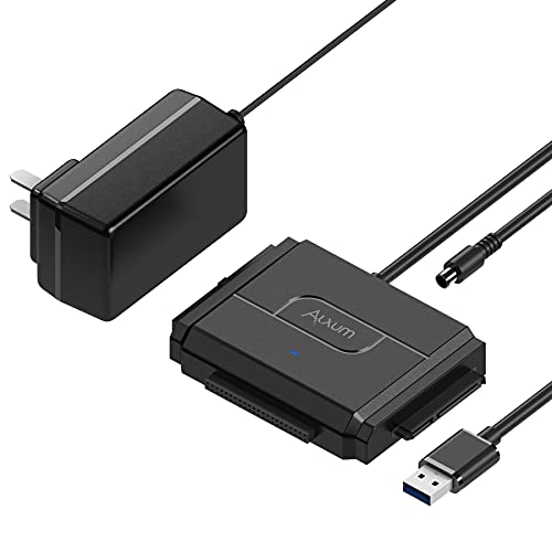 Alxum IDE und SATA Adapter, USB 3.0 Festplatten Konverter mit Netzschalter für 2.5 und 3.5 Zoll HDD oder SSD, CD-ROM, CD-RW, DVD-RW Laufwerke von Alxum