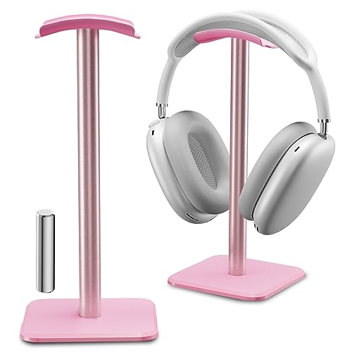 Alyvisun Headset Halterung [Gewichteter Fuß & höhere Höhe] Kopfhörer Atänder, Universeller Headset Ständer für alle Gaming-Headsets/Desktop-Kopfhörer(rosa) von Alyvisun