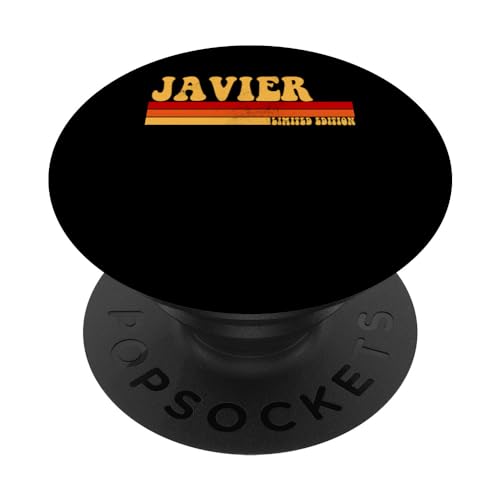 Javier Name Personalisierte Idee Herren Retro Vintage Javier PopSockets mit austauschbarem PopGrip von AmaStyle Co.