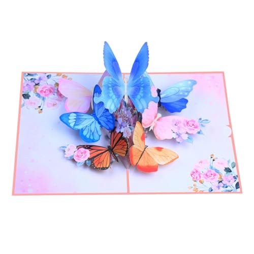 Amagogo Grußkarte zum Muttertag, Papierskulpturkarte, elegante romantische 3D-Popup-Karte mit Blumenstrauß für Feiern, Jahrestage, Freesie von Amagogo
