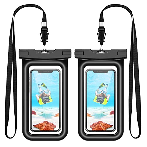 Amaker IPX8 wasserdichte Smartphone Tasche [2er Pack], wasserdichte Handytasche, wasserdichte Smartphone Hülle für iPhone 13 12 11 XS XR X 8 7, Samsung S20 S10 S9, Huawei P30 P20 etc. bis 7.0 von Amaker