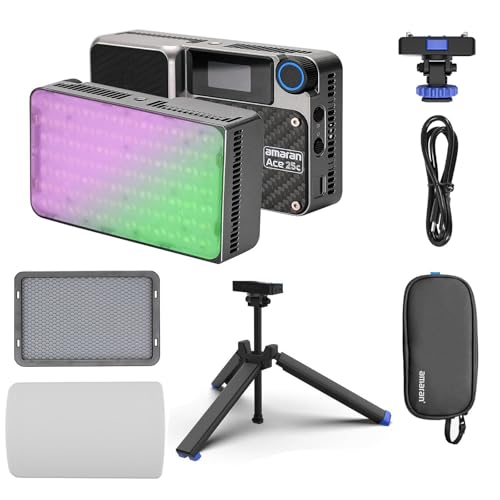 Amaran Ace 25c Kit RGB Videolicht, 25W On-Kamera-Taschenlicht, 2300.000-10000K CCT, PD-aufgeladen für Mobile Schöpfer (Silber) von Amaran