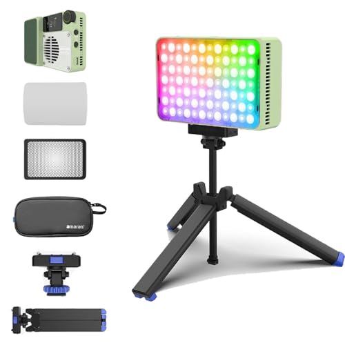 Amaran Ace 25c Kit RGBWW LED-Videolicht mit 360°-Farbsteuerung, 32W Boost-Modus (2300K-10000K CCT), 1500 Lux@1m, 4500mAh Akku & PD-Ladung, Kompaktes Reise-Licht-Kit für Mobile Creators von Amaran