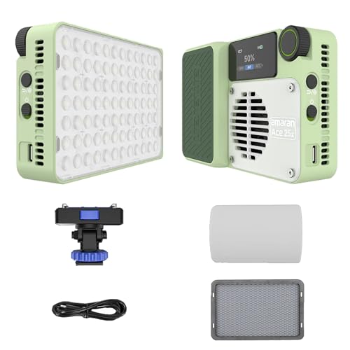 Amaran Ace 25x Videolicht, 25W Bi-Farben-LED wiederaufladbar auf der Kamera, App-Steuerung und magnetische Attraktion für YouTube/Vlog-Filmen (grün) von Amaran