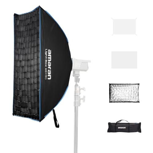 Amaran Light Box 60x90 Faltbare Bowens Mount Softbox, EIN-Snap-Setup rechteckiger Lichtformer mit Diffusion & Wabe für Porträt- & Produktfotografie, Tragbar mit Tragetasche Amaran Light Box 60x90 Faltbare Bowens Mount Softbox, EIN-Snap-Setup rechteckiger Lichtformer mit Diffusion & Wabe für Porträt- & Produktfotografie, Tragbar mit Tragetasche von Amaran