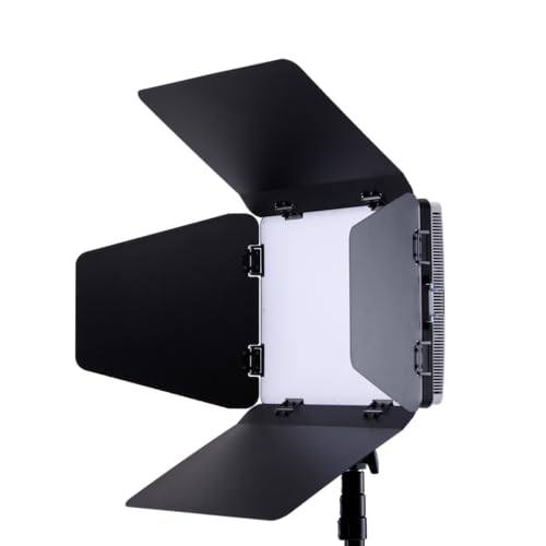 Amaran Pano 120c Barn Doors für Pano 120c Panel Light – 4-flügelige verstellbare Lichtsteuerung, weiche Diffusionsplatte, schnelle Installation, tragbar für Fotografie und Video von Amaran