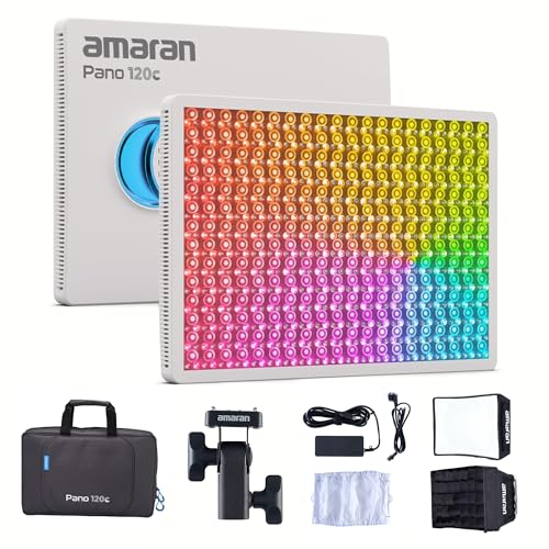 Amaran Pano 120c Kit RGBWW LED-Videoleuchte 120W CCT 2300K-10000K mit APP-Steuerung 12 Fotografie-Lichteffekte für YouTube Vlog von Amaran