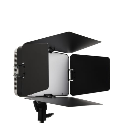 Amaran Pano 60c Barn Doors für Pano 60c Panel Light – 4-flügelige verstellbare Lichtsteuerung, weiche Diffusionsplatte, schnelle Installation, tragbar für Fotografie und Video von Amaran