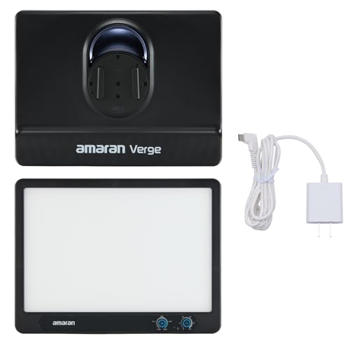 Amaran Verge Edge-Lit-Desktop-LED-Licht, 96+ CRI-BIOROR-Panel, RG0 Eye-Care,2700K-6500K, 3160lux@0.5m, USB-C PD, Still für Streaming & Video (Kohle) von Amaran