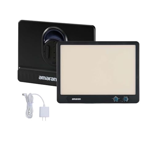 Amaran Verge Key Light mit APP-Steuerung, 26 W, 2700 K – 6500 K, dimmbar, I7-Lichteffekte, geräuschlos, lüfterlos, USB-C PD, Panel-Licht für Streaming, Spiele, Videoaufnahmen (Anthrazit) von Amaran