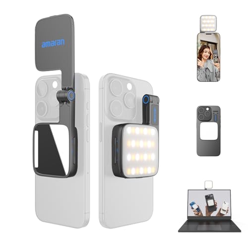 amaran Go Mini-Handylicht, Magnetische LED mit Dual-Spiegellicht, Einstellbare CCT von 2700K-6500K, 10 Lichteffekte, USB-C-Schnellladung, Weiches & Präzises Licht für Mobile Kreative-Charcoal amaran Go Mini-Handylicht, Magnetische LED mit Dual-Spiegellicht, Einstellbare CCT von 2700K-6500K, 10 Lichteffekte, USB-C-Schnellladung, Weiches & Präzises Licht für Mobile Kreative-Charcoal von Amaran