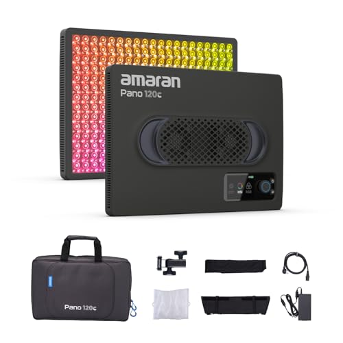 amaran Pano 120c Kit 120W RGBWW Vollfarb-Panelleuchte, bis zu 13.490 Lux @ 1m, USB-C PD & 150W DC betrieben, inklusive Softbox, Gitter, Diffusor, Tragetasche für Fotografie & Video - Anthrazit amaran Pano 120c Kit 120W RGBWW Vollfarb-Panelleuchte, bis zu 13.490 Lux @ 1m, USB-C PD & 150W DC betrieben, inklusive Softbox, Gitter, Diffusor, Tragetasche für Fotografie & Video - Anthrazit von Amaran