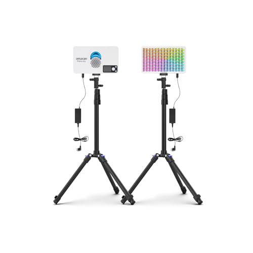amaran Pano 60c 2-Light Kit 60W RGBWW Vollfarb-Panelleuchten-Set, 22.220 Lux @ 0,5m, USB-C PD betrieben, Inklusive Softboxen, Grids, Diffusoren, Stative & Tragetasche für Fotografie & Video - Weiß amaran Pano 60c 2-Light Kit 60W RGBWW Vollfarb-Panelleuchten-Set, 22.220 Lux @ 0,5m, USB-C PD betrieben, Inklusive Softboxen, Grids, Diffusoren, Stative & Tragetasche für Fotografie & Video - Weiß von Amaran
