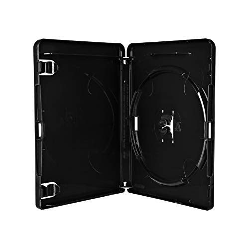 10 Amaray Blu Ray Hüllen Schwarz 15 mm für 1 Bluray,DVD mit Silberlogo 4K UltraHD Hülle von Amaray