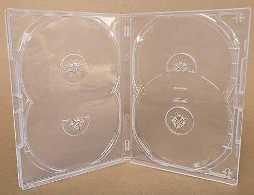 Amaray 25 DVD Hüllen Leerhülle Transparent für 4 Disc Megapack Neuware von Amaray