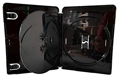 Amaray 6 Blu Ray Hüllen Schwarz 4 K Ultra HD für 3 Bluray,DVD Disc 15 mm Leerhülle von Amaray