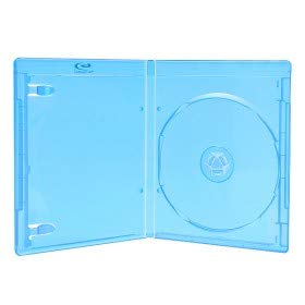 Amaray Blu-Ray Hüllen, Slim 11 mm, Maschinen-Pack-Qualität, Blau, Transparent, 100 Stück von Amaray