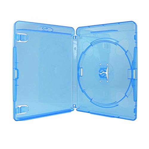 Amaray Blu-ray Hülle, 15 mm, Maschinen-pack-Qualität, Transparent, Blau, 50 Stück von Amaray