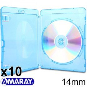 Amaray Blu-ray Hüllen, 15 mm, Maschinen-Pack-Qualität, Transparent, Blau, 10 Stück Amaray Blu-ray Hüllen, 15 mm, Maschinen-Pack-Qualität, Transparent, Blau, 10 Stück von Amaray