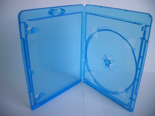 Amaray Blu-ray Hüllen, Slim 11 mm, Maschinen-pack-Qualität, Transparent, Blau, 50 Stück von Amaray