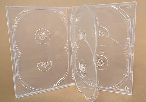 Amaray DVD Hülle Multibox Transparent, 8 Leerhüllen für 6 DVD,Blu Ray CD Disc von Amaray