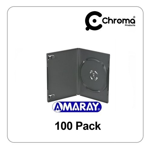 Amaray DVD-Hüllen (Originalprodukt, 14 mm breit) 100 Stück, Schwarz von Amaray