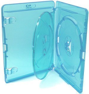 Amaray Leerhülle für Blu-Ray- und DVD, für 3 Discs, Blau, 5 Stück von Amaray