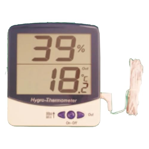 Amarell Elektronisches Jumbo Display Innen/Außen Thermo-Hygrometer, -50°/+70° C Messbereich, 110mm x 98mm x 21mm von Amarell