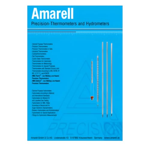 Amarell Verstellbare NS Thermometer, Grüne Füllung, Kalibrierfähig, 1°C Unterteilung, -10°/+360° C von Amarell