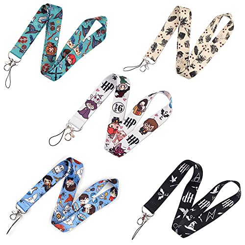 5 Stück Anime Schlüsselband,Universale Umhängeband,Schönes Lanyard,Bunte Schlüsselbänder Für Ausweishülle Mit Clip,Kartenhalter,Schlüssel,Fahrkartenhülle, Schlüsselbänder,Handy Band von Amasawa