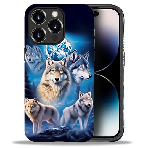 Schutzhülle für iPhone 15 Pro Max, Cool Blue Wolf, Fallschutz, weich, stoßfest, für Mädchen, Frauen, Jungen, Männer, Hülle für iPhone 15 Pro Max Schutzhülle für iPhone 15 Pro Max, Cool Blue Wolf, Fallschutz, weich, stoßfest, für Mädchen, Frauen, Jungen, Männer, Hülle für iPhone 15 Pro Max von Amasnay