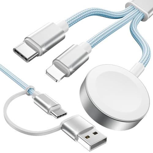 Amasuki Blaues, verbessertes 3-in-2-USB-C-Kabel für Uhren-Ladegerät, Handy-Ladegerät, USB-C-Multi-Schnellladekabel, kompatibel mit Watch Ultra/SE/10/9/8/7/6/5/4/3/2/1 & Phone 16/15/14/Galaxy S23-4FT Amasuki Blaues, verbessertes 3-in-2-USB-C-Kabel für Uhren-Ladegerät, Handy-Ladegerät, USB-C-Multi-Schnellladekabel, kompatibel mit Watch Ultra/SE/10/9/8/7/6/5/4/3/2/1 & Phone 16/15/14/Galaxy S23-4FT von Amasuki