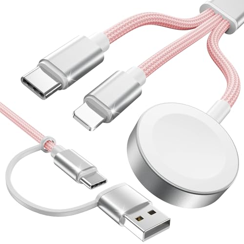 Amasuki Pink-verbessertes 3-in-2-USB-C-Kabel für Uhren-Ladegerät, Handy-Ladegerät, USB-C-Multi-Schnellladekabel, kompatibel mit Watch Ultra/SE/10/9/8/7/6/5/4/3/2/1 & Phone 16/15/14/Galaxy S23-4FT Amasuki Pink-verbessertes 3-in-2-USB-C-Kabel für Uhren-Ladegerät, Handy-Ladegerät, USB-C-Multi-Schnellladekabel, kompatibel mit Watch Ultra/SE/10/9/8/7/6/5/4/3/2/1 & Phone 16/15/14/Galaxy S23-4FT von Amasuki