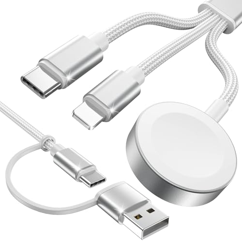 Amasuki Weißes, verbessertes 3-in-2-USB-C-Kabel für Uhren-Ladegerät, Handy-Ladegerät, USB-C-Multi-Schnellladekabel, kompatibel mit Watch Ultra/SE/10/9/8/7/6/5/4/3/2/1 & Phone 16/15/14/Galaxy S23-4FT Amasuki Weißes, verbessertes 3-in-2-USB-C-Kabel für Uhren-Ladegerät, Handy-Ladegerät, USB-C-Multi-Schnellladekabel, kompatibel mit Watch Ultra/SE/10/9/8/7/6/5/4/3/2/1 & Phone 16/15/14/Galaxy S23-4FT von Amasuki