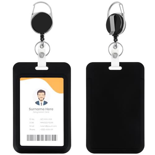 Amaxiu 2 Stück Ausweishalter mit Kartenhalter, Einziehbarer Schlüsselanhänger mit Kartenhalter Ausziehbarer ID Badge Holder Kartenschutz für Frauen Lehrer Krankenschwestern Doktor Student von Amaxiu