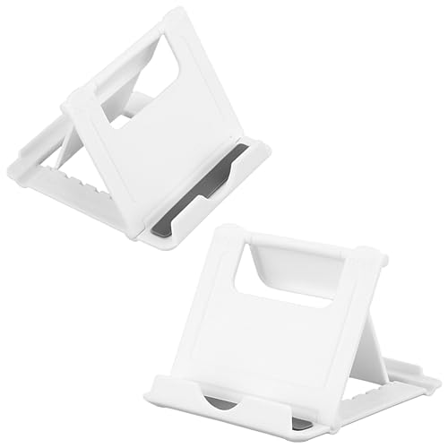 Amaxiu 2 Stück Faltbarer Handy Ständer,Mini Tablet Handy Ständer Mehrwinkel Handy Halter tragbare Handy Halterung Handy Docks für den Schreibtisch Zuhause Filme und Videos ansehen(Weiß) von Amaxiu