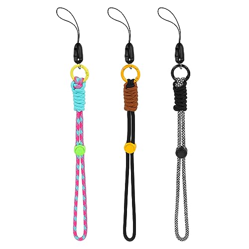 Amaxiu 3 Stück Handschlaufen Lanyard, Gemischte Farbige Nylon Handgelenkschlaufen Verstellbare Handy 10,2 Zoll Handschlaufen für Kameras USB Sticks Schlüsse Schlüsselanhänger ID Namensschild Geldbörse von Amaxiu