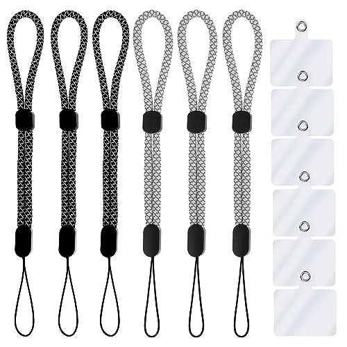 Amaxiu 6 Stück Handschlaufe mit 6 Abstandshaltern, Verstellbare Kurze Handhandschlaufe Lanyard Handgelenkschlaufe Universalschlaufe Für Kamera Schlüsselbund Schlüssel Geldbörse Usb Stick (Stil C) von Amaxiu