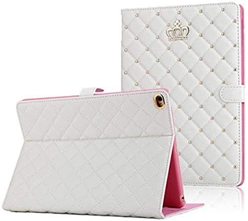 AmazFCCY iPad 10th Generation Case 10.9 Inch 2022, iPad 10 Rhinestone Crown Bling Diamond Cute PU Leather Smart Auto Sleep/Wake Stand Shockproof Case for Apple iPad 10th Gen 2022 Release (White) von AmazFCCY