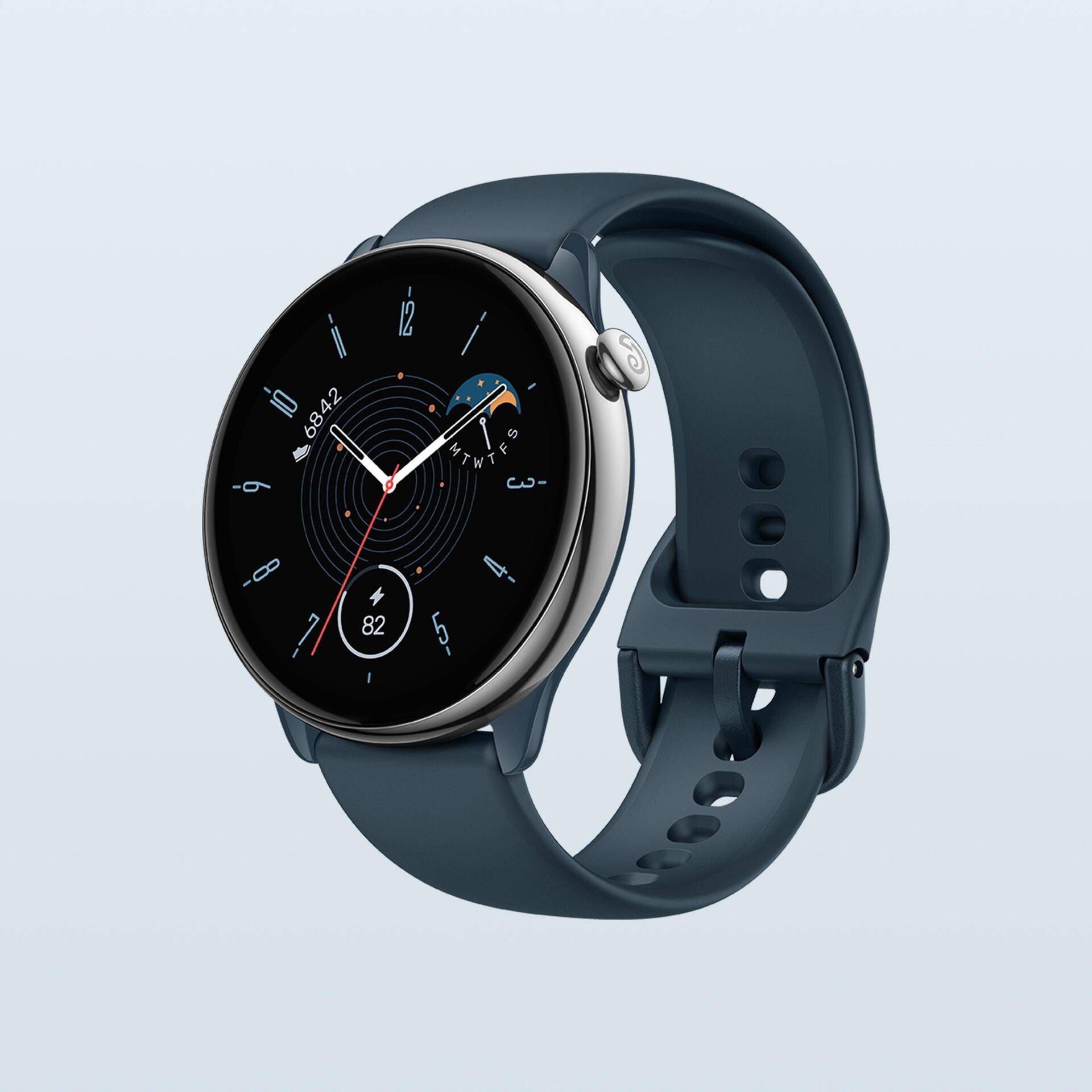 Amazfit GTR Mini A2174 (Ocean Blue) Die Amazfit GTR Mini ist eine leichte Fitness-Smartwatch mit edlem Design und umfassenden Funktionen, die ein Gefühl für Stil und Leistung vermitteln (W2174EU3N) von Amazfit