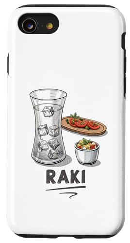 Einzigartige Getränke- und Snack-Illustration Raki Hülle für iPhone SE (2020) / 7 / 8 von Amazing Drink Designs Co.
