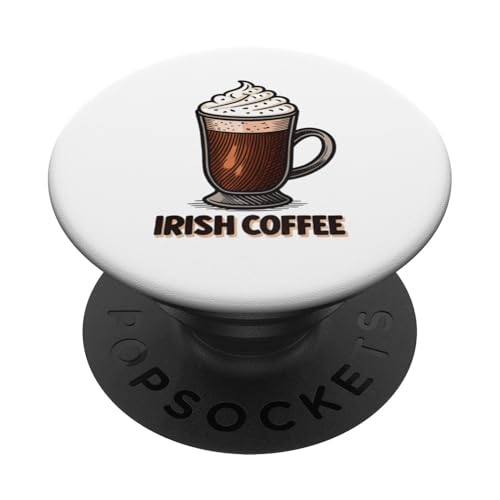 Entzückende irische Kaffee-Illustration mit Schlagsahne PopSockets Klebender PopGrip Entzückende irische Kaffee-Illustration mit Schlagsahne PopSockets Klebender PopGrip von Amazing Drink Designs Co.